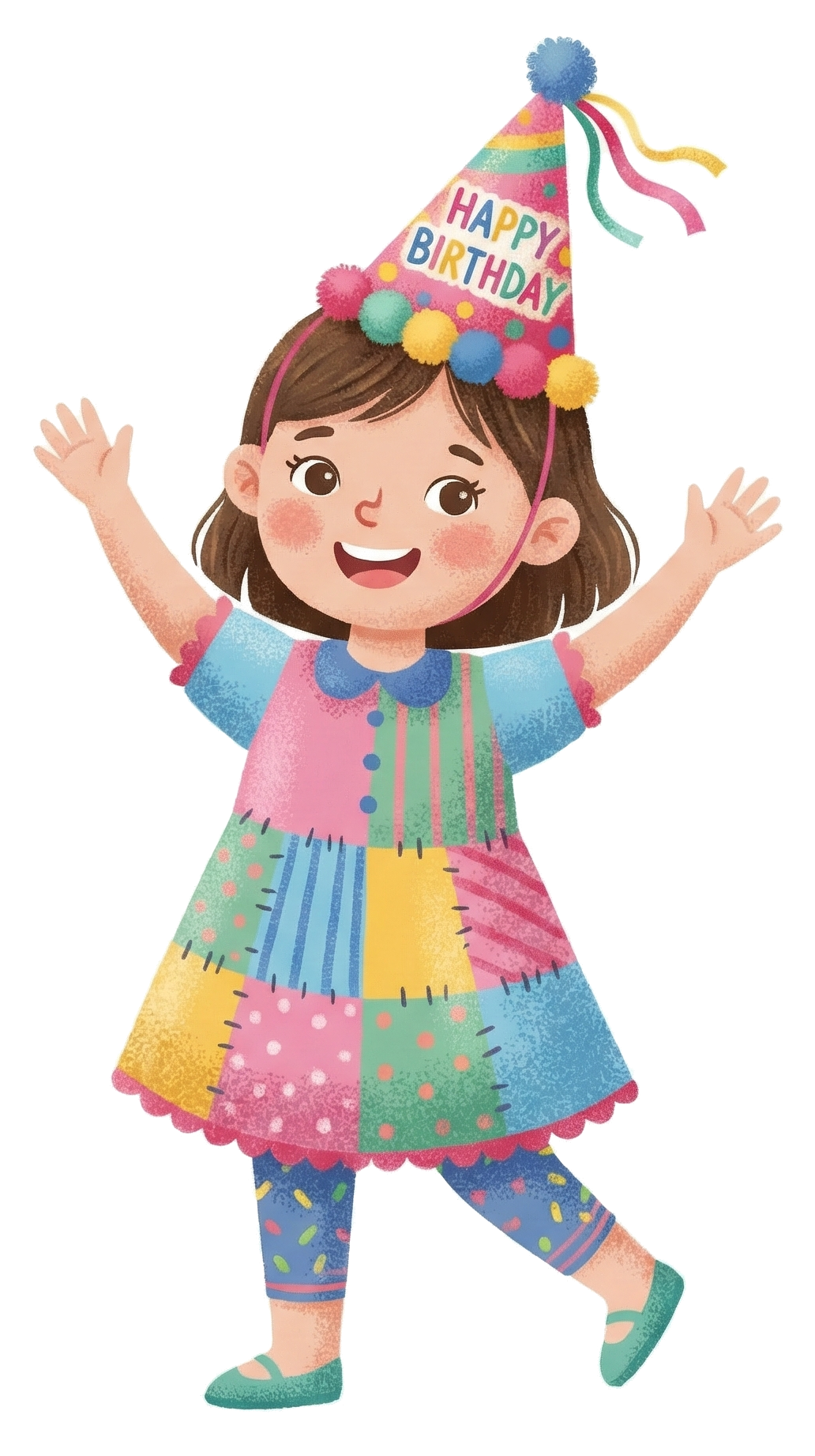 Happy-Birthday-Girl-In-Colorful-Dress-Cropped